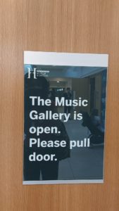 Music Gallery at Horniman Museum Indoor Sign